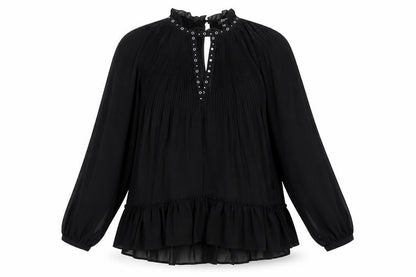 Womens UK Size 10 River Island Black Basic Blouse