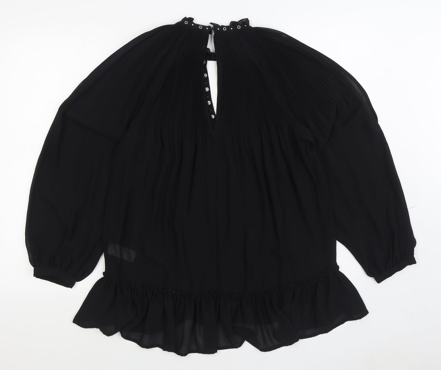 Womens UK Size 10 River Island Black Basic Blouse