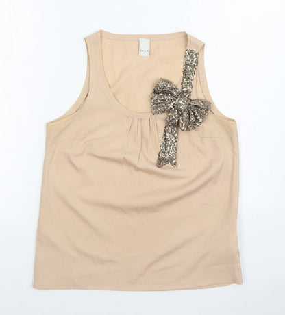 Womens UK Size S VILA Beige Basic Blouse