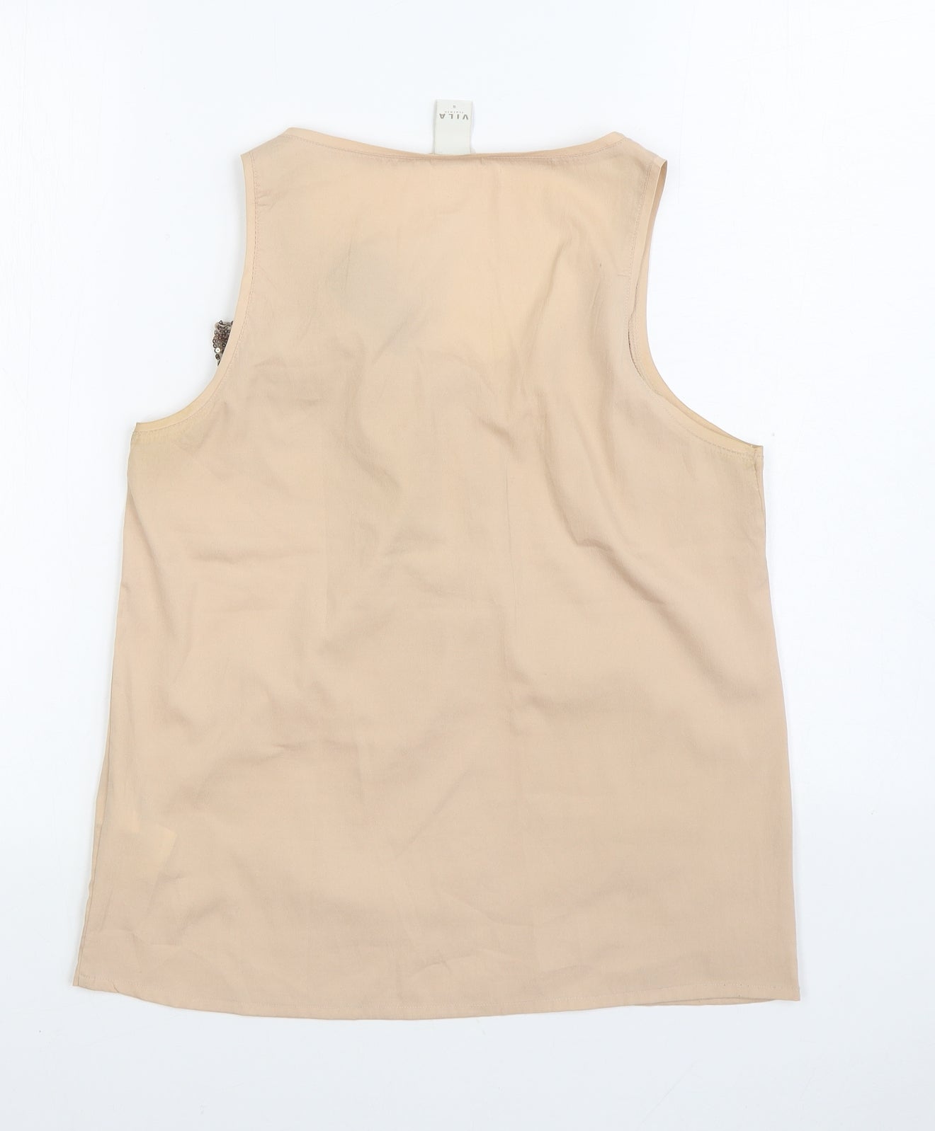 Womens UK Size S VILA Beige Basic Blouse
