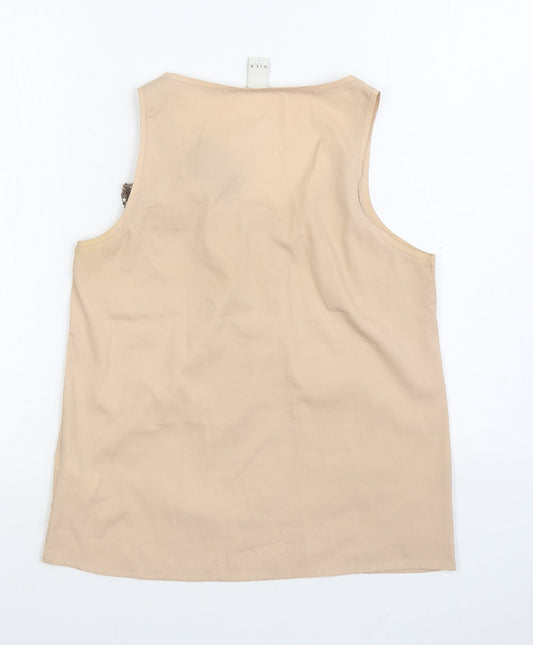 Womens UK Size S VILA Beige Basic Blouse