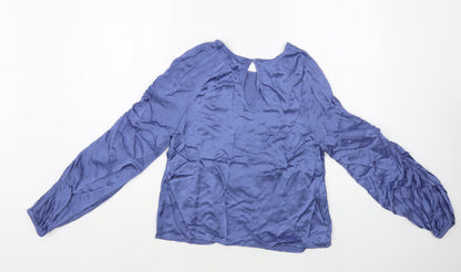 Womens UK Size 6 Marks and Spencer Blue Basic Blouse