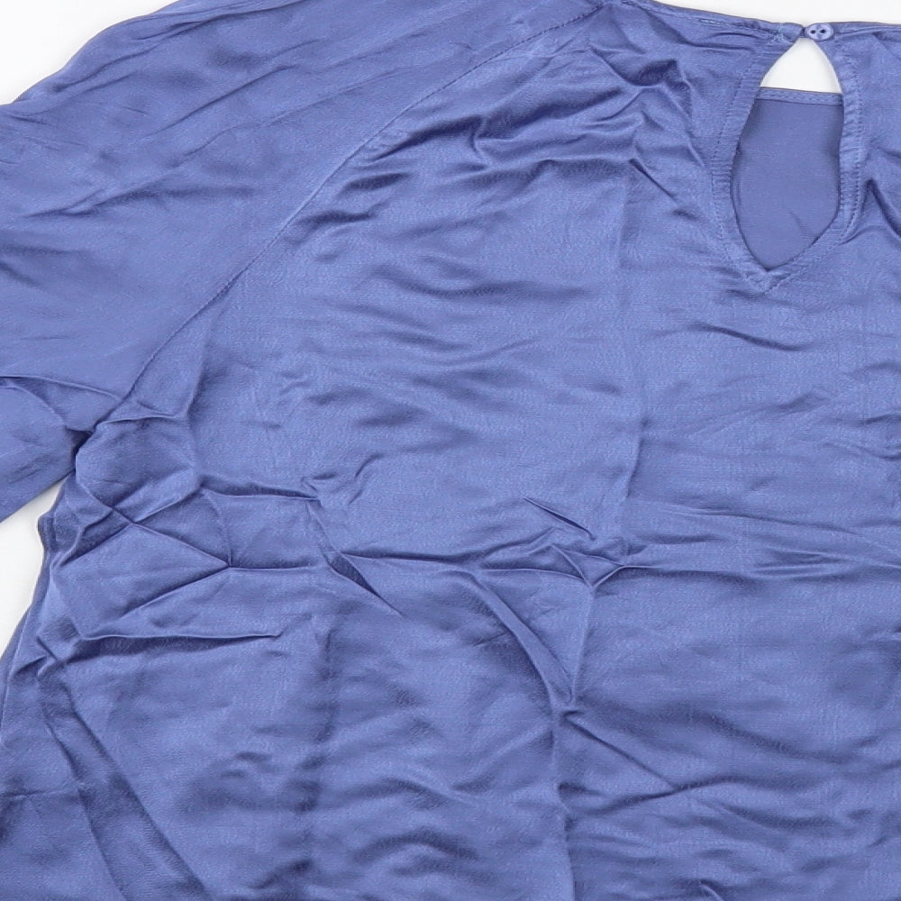 Womens UK Size 6 Marks and Spencer Blue Basic Blouse