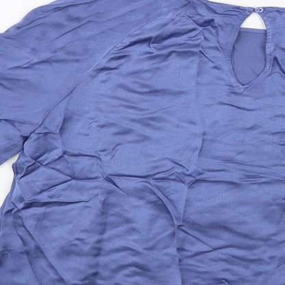 Womens UK Size 6 Marks and Spencer Blue Basic Blouse