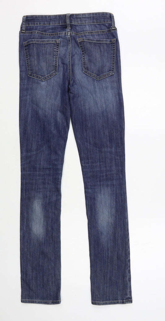 Gap Womens Blue Cotton Straight Jeans Size 4 L32 in Regular Button