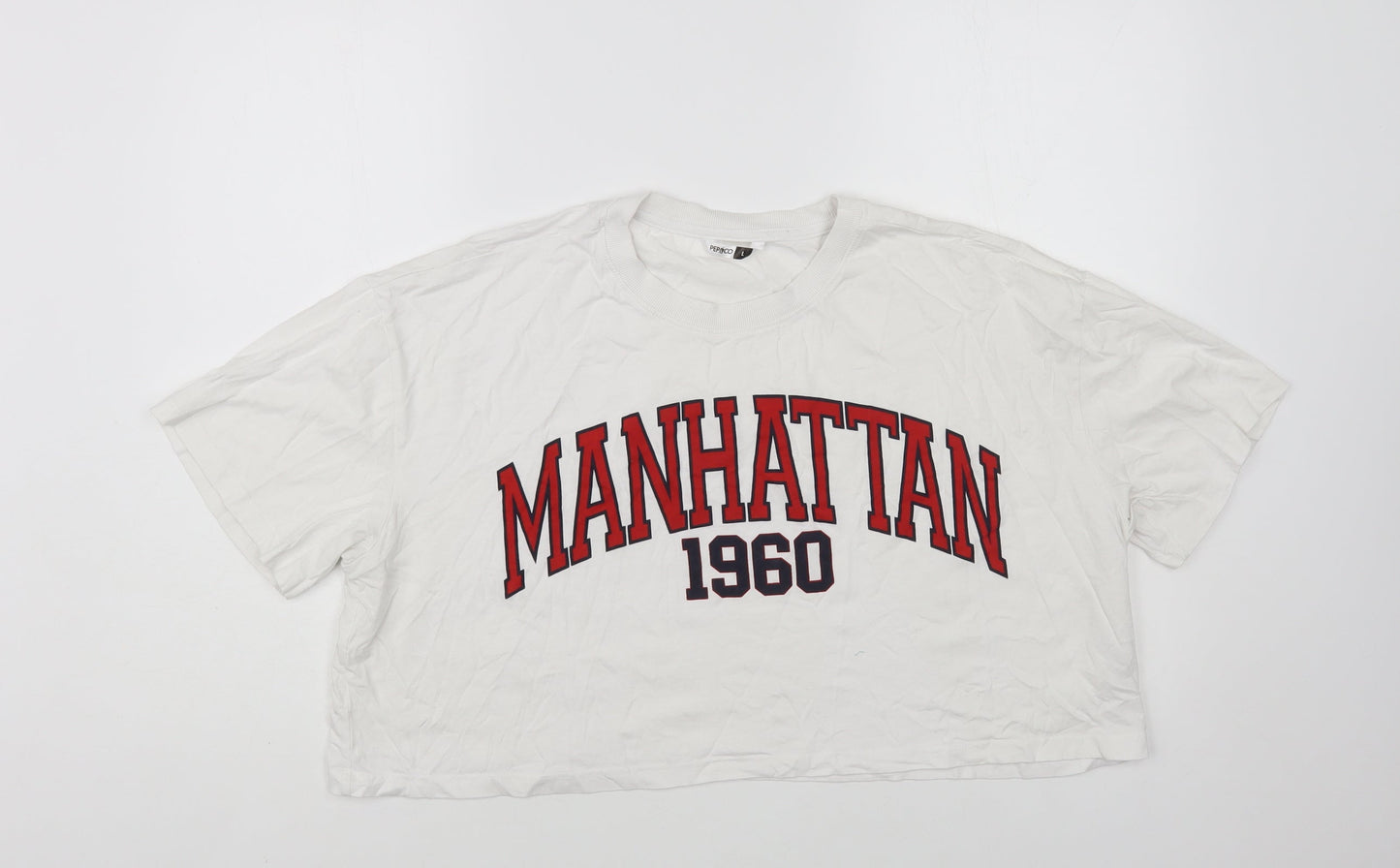 Womens UK Size L PEP&CO White Cropped T-Shirt
