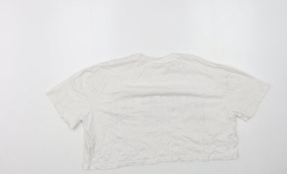 Womens UK Size L PEP&CO White Cropped T-Shirt