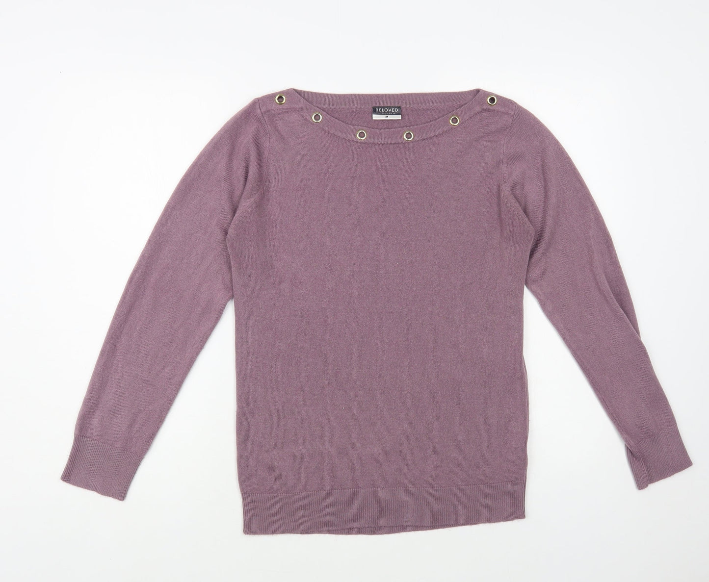 Womens UK Size M Beloved Purple Pullover Jumper