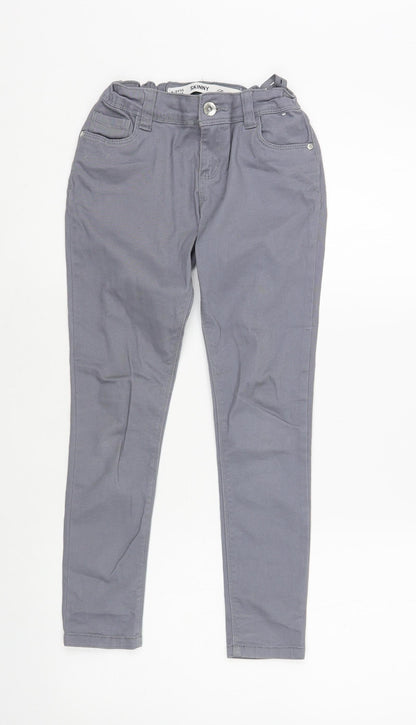 Denim Co. Girls Grey Cotton Skinny Jeans Size 8-9 Years Regular Button