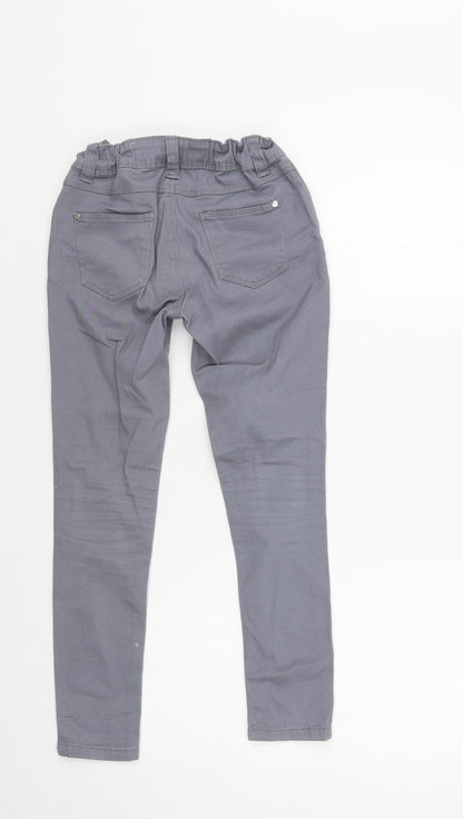 Denim Co. Girls Grey Cotton Skinny Jeans Size 8-9 Years Regular Button