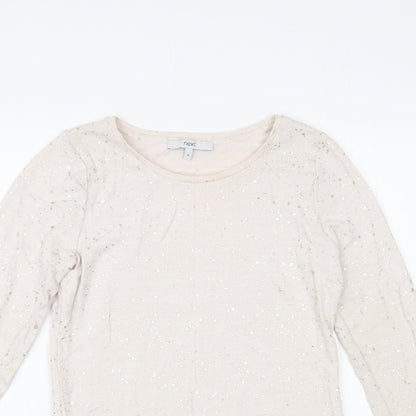 Womens UK Size 8 NEXT Beige Pullover Jumper