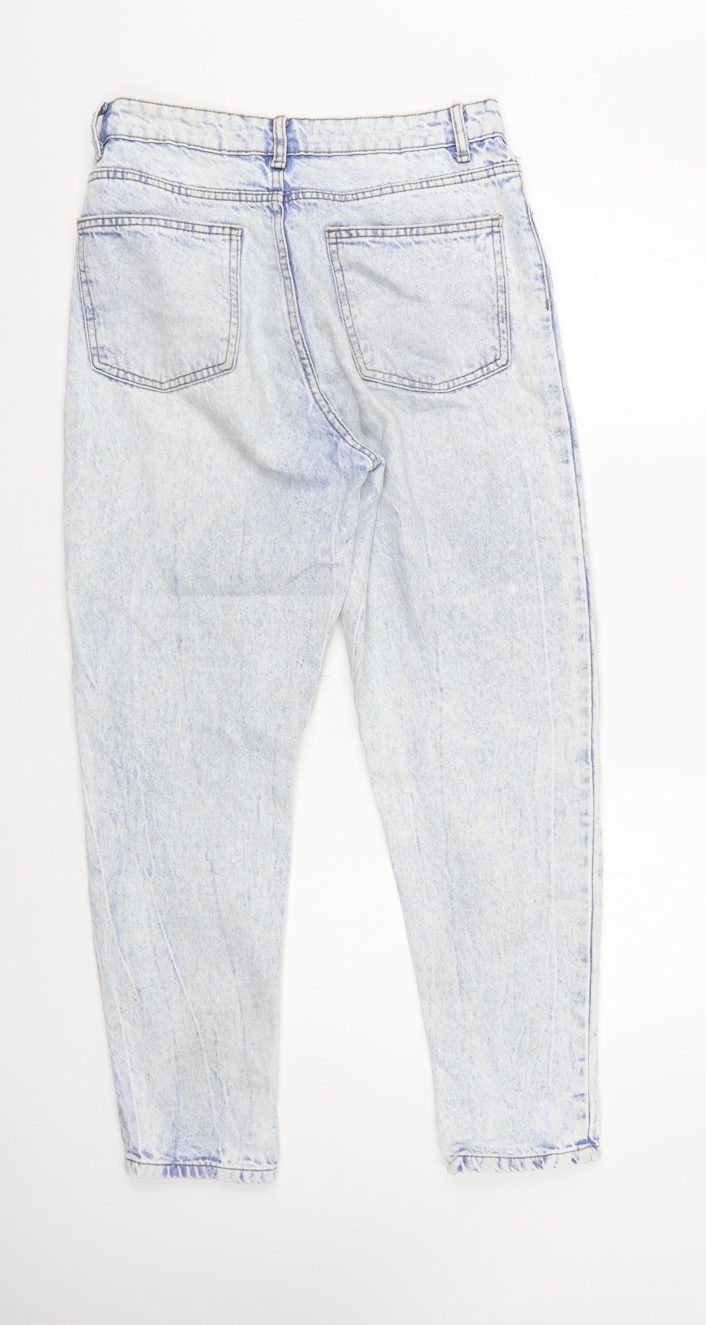 Denim Co. Womens Blue Cotton Tapered Jeans Size 10 L29 in Regular Button