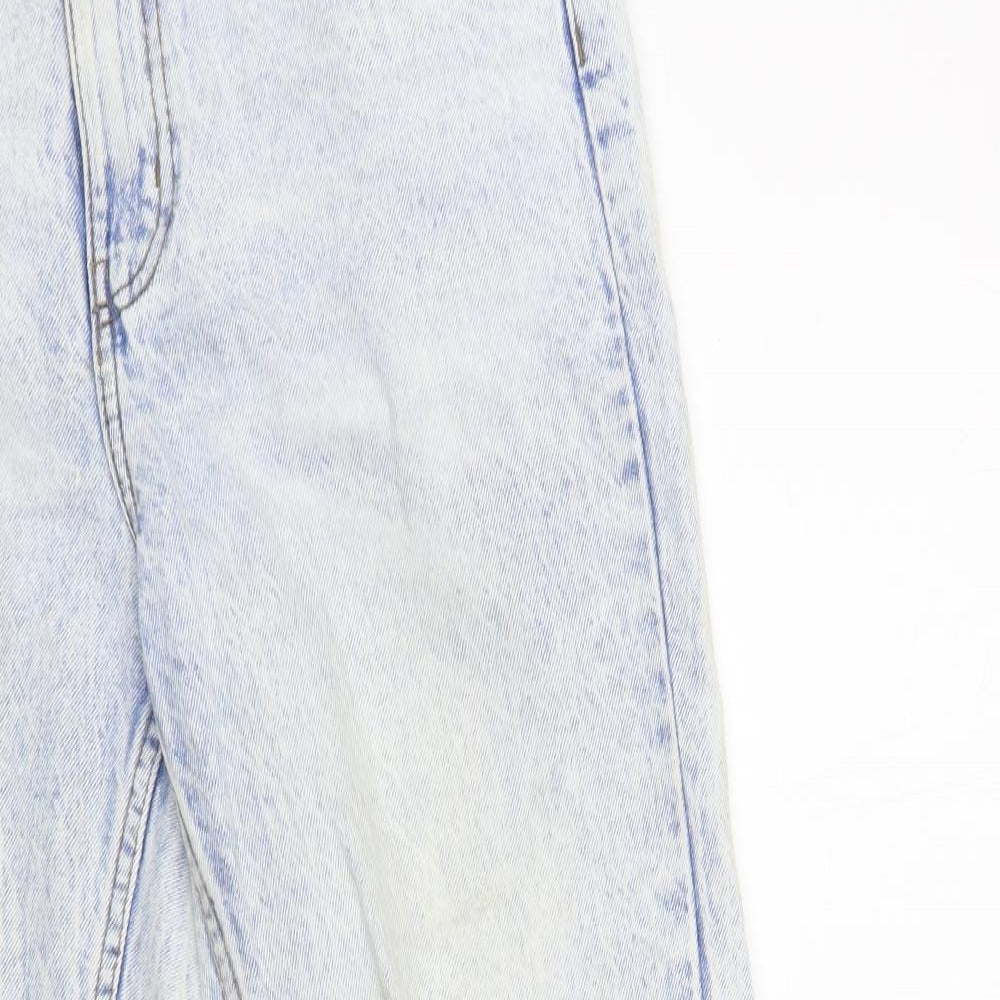 Denim Co. Womens Blue Cotton Tapered Jeans Size 10 L29 in Regular Button