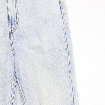 Denim Co. Womens Blue Cotton Tapered Jeans Size 10 L29 in Regular Button