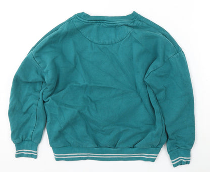 Marks and Spencer Girls Green Cotton Pullover Sweatshirt Size 8-9 Years - harry potter