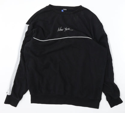 Mens UK Size L Divided Black Pullover Sweatshirt