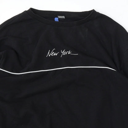 Mens UK Size L Divided Black Pullover Sweatshirt