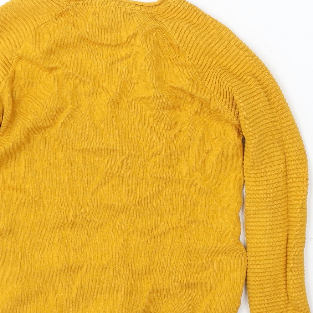 Primark Girls Yellow Round Neck Cotton Pullover Jumper Size 5-6 Years