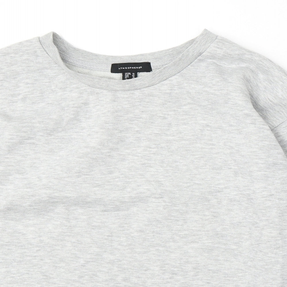 Atmosphere Womens Grey Polyester Pullover Sweatshirt Size 14