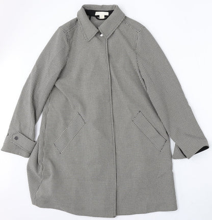 H&M Womens Multicoloured Houndstooth Jacket Size 6 Snap