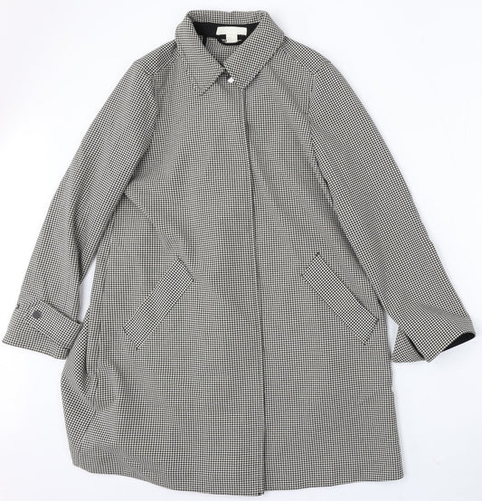 H&M Womens Multicoloured Houndstooth Jacket Size 6 Snap