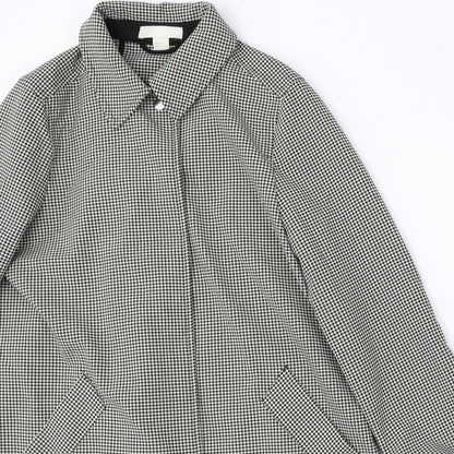 H&M Womens Multicoloured Houndstooth Jacket Size 6 Snap