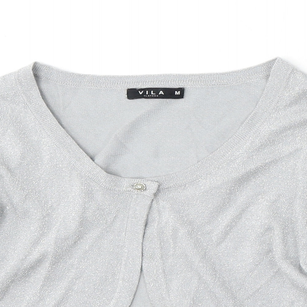 Womens UK Size M VILA Silver Cardigan Jumper