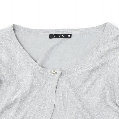 Womens UK Size M VILA Silver Cardigan Jumper