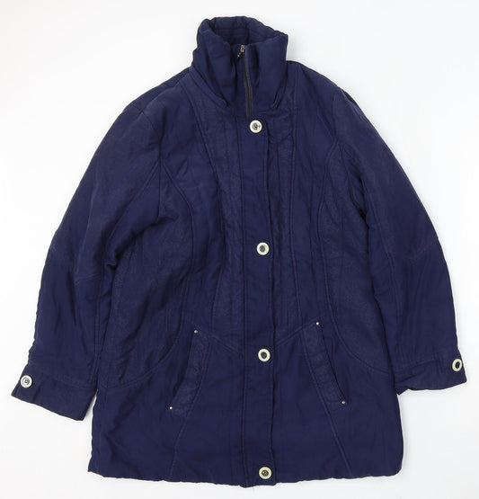 First Avenue Womens Blue Jacket Size 14 Zip