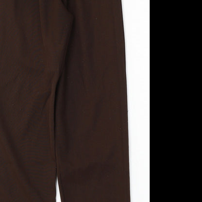 Womens UK Size 14 Preworn Regular Fit  Brown Trousers