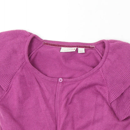 NEXT Girls Purple Round Neck Acrylic Cardigan Jumper Size 13 Years