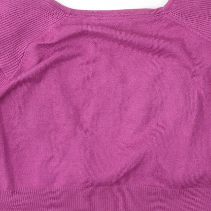 NEXT Girls Purple Round Neck Acrylic Cardigan Jumper Size 13 Years