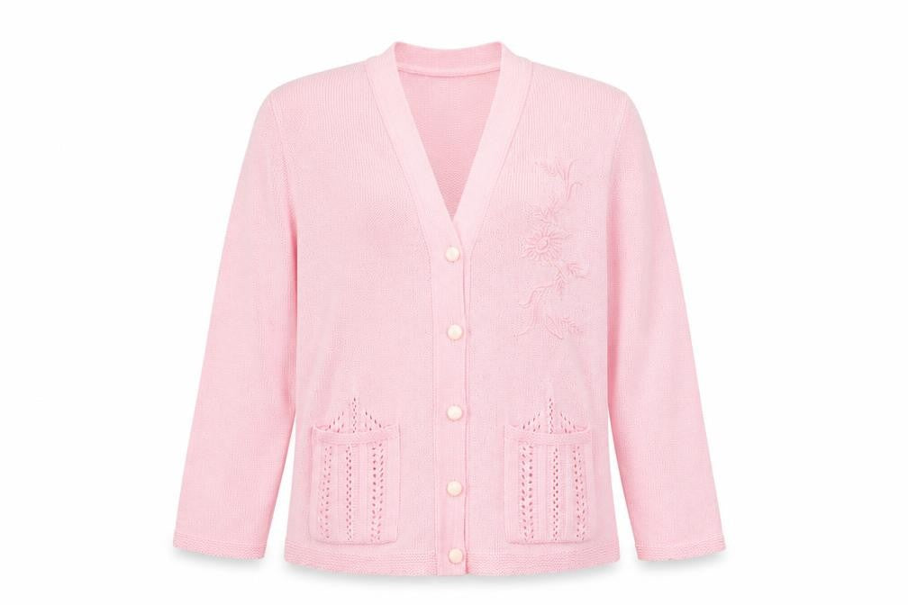 Womens UK Size S Florida Pink Cardigan Jumper