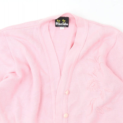 Womens UK Size S Florida Pink Cardigan Jumper