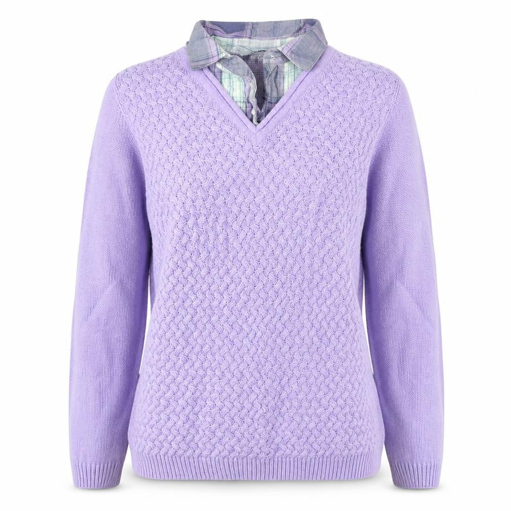 Womens UK Size 10 Isle Essentials Purple Pullover Jumper