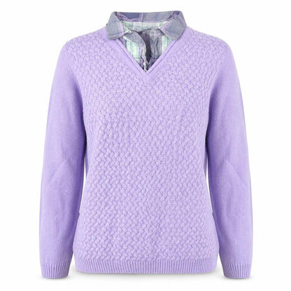 Womens UK Size 10 Isle Essentials Purple Pullover Jumper