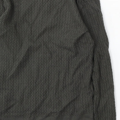 Claire Womens Green V-Neck Viscose Pullover Jumper Size S