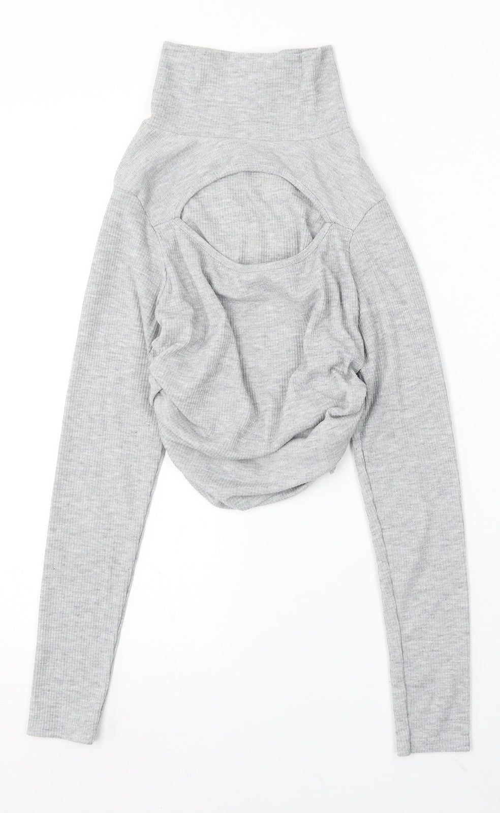 Boohoo Womens Grey Mock Neck Polyester Pullover Jumper Size 10