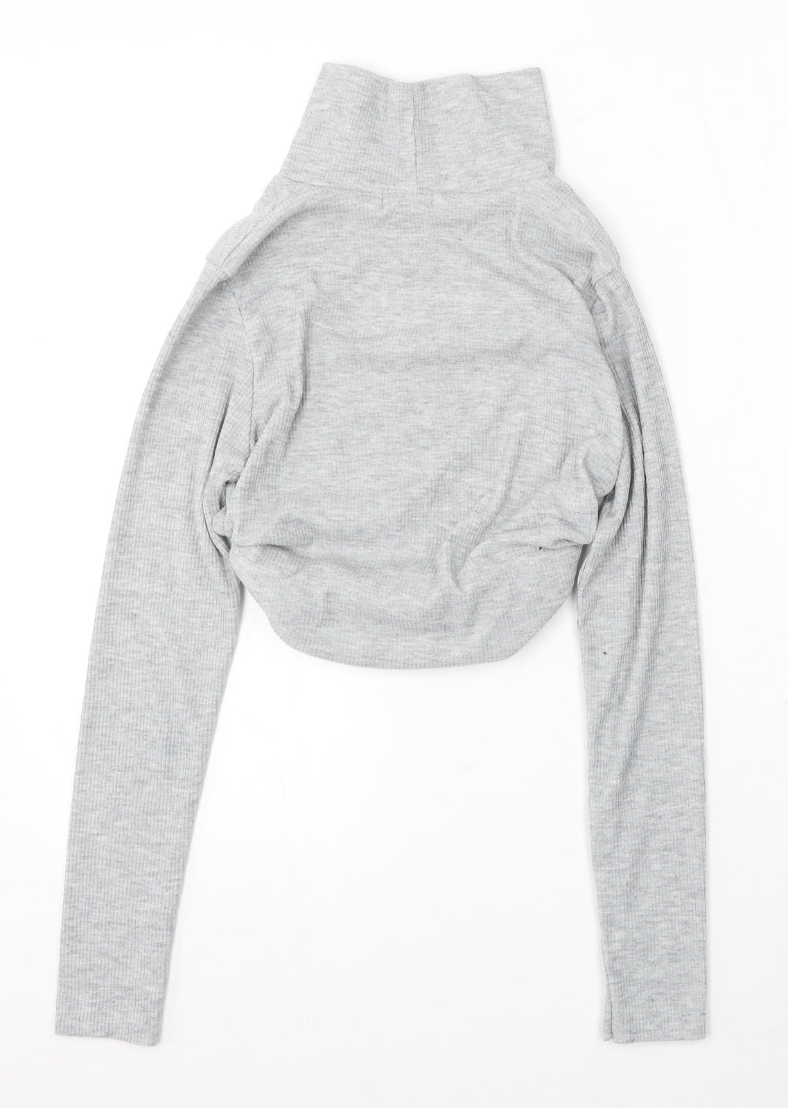 Boohoo Womens Grey Mock Neck Polyester Pullover Jumper Size 10