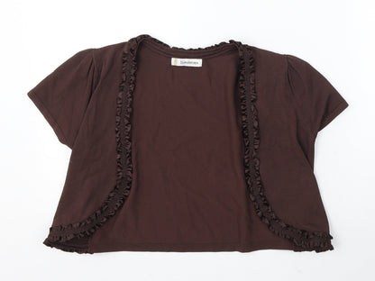 Kaleidoscope Womens Brown V-Neck Viscose Cardigan Jumper Size 12