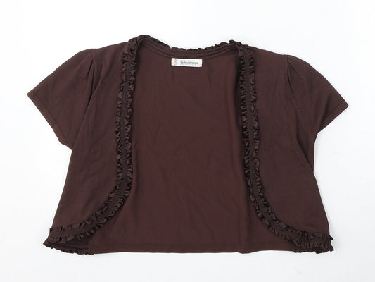 Kaleidoscope Womens Brown V-Neck Viscose Cardigan Jumper Size 12