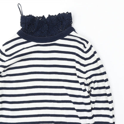 CC Womens Multicoloured Round Neck Striped Cotton Pullover Jumper Size S