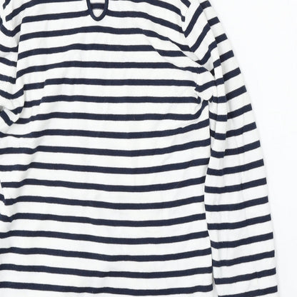 CC Womens Multicoloured Round Neck Striped Cotton Pullover Jumper Size S