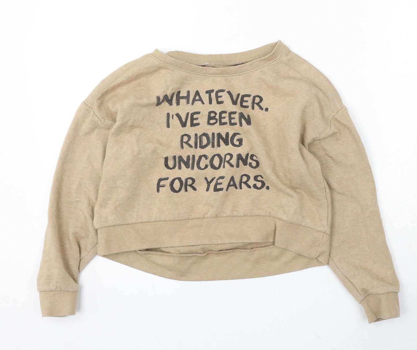 915 Generation Girls Beige Cotton Pullover Sweatshirt Size 10-11 Years