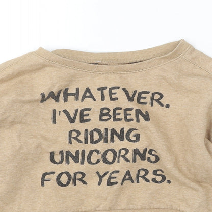 915 Generation Girls Beige Cotton Pullover Sweatshirt Size 10-11 Years