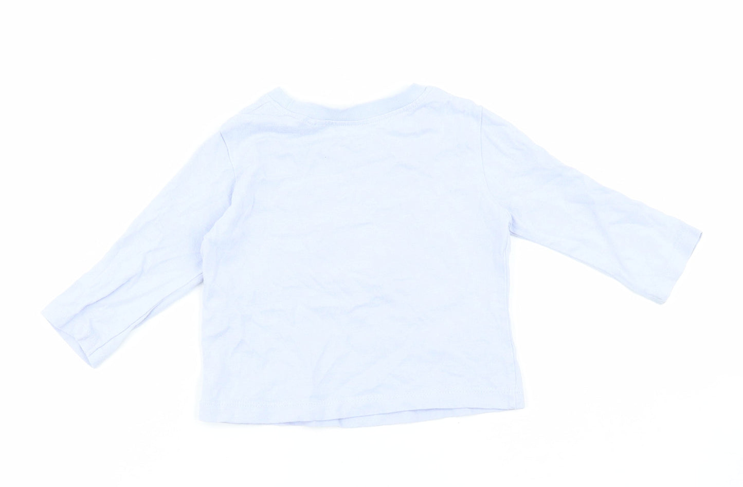 NEXT Girls Blue Cotton Basic T-Shirt Size 6-9 Months Round Neck