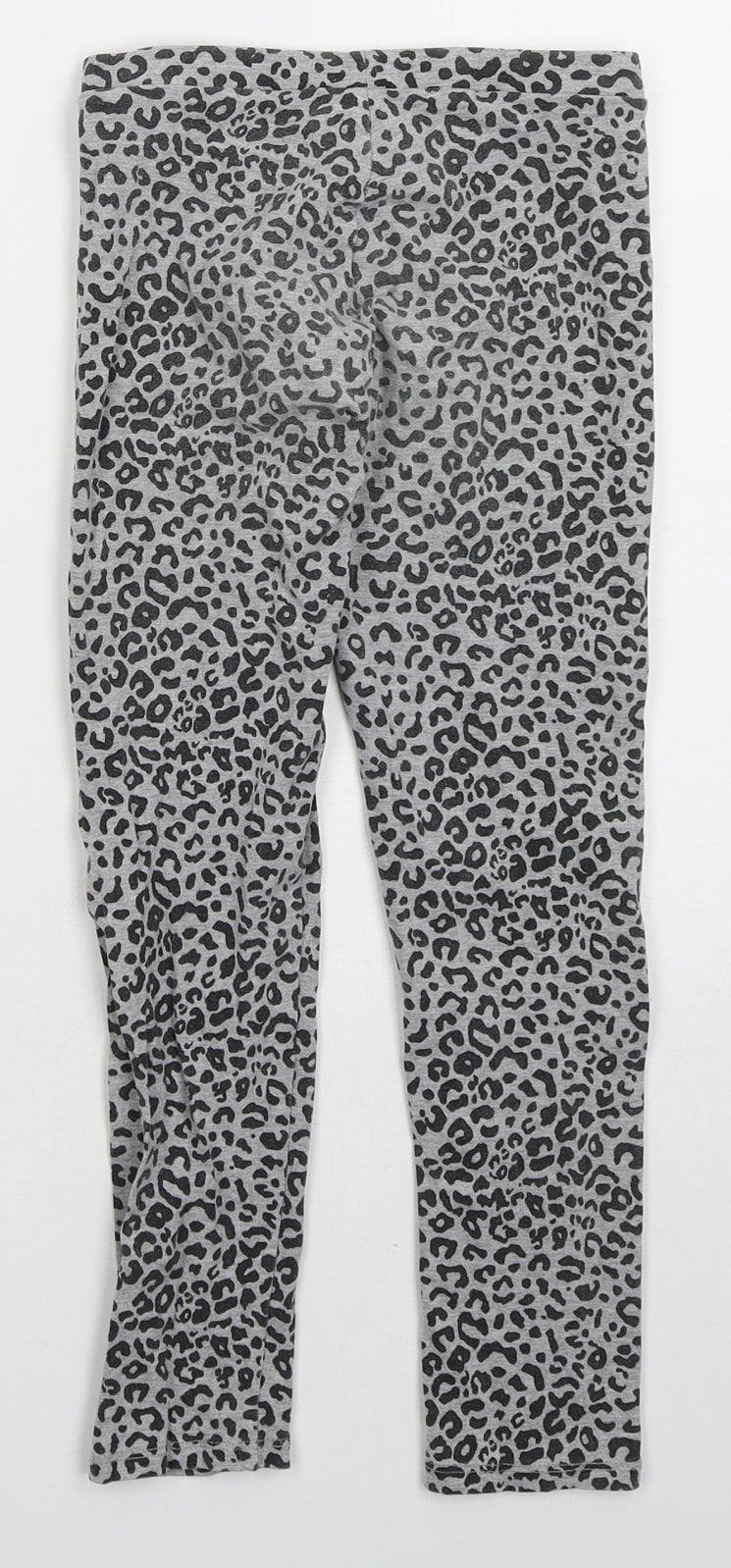 Zara Girls Grey Animal Print Cotton Carrot Trousers Size 9 Months Regular