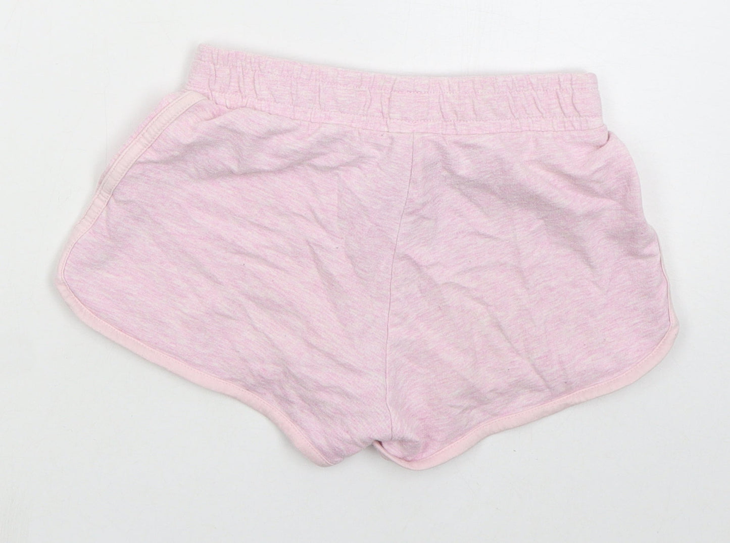 F&F Girls Pink Cotton Sweat Shorts Size 9-10 Years Regular Drawstring