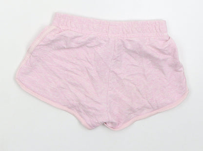 F&F Girls Pink Cotton Sweat Shorts Size 9-10 Years Regular Drawstring
