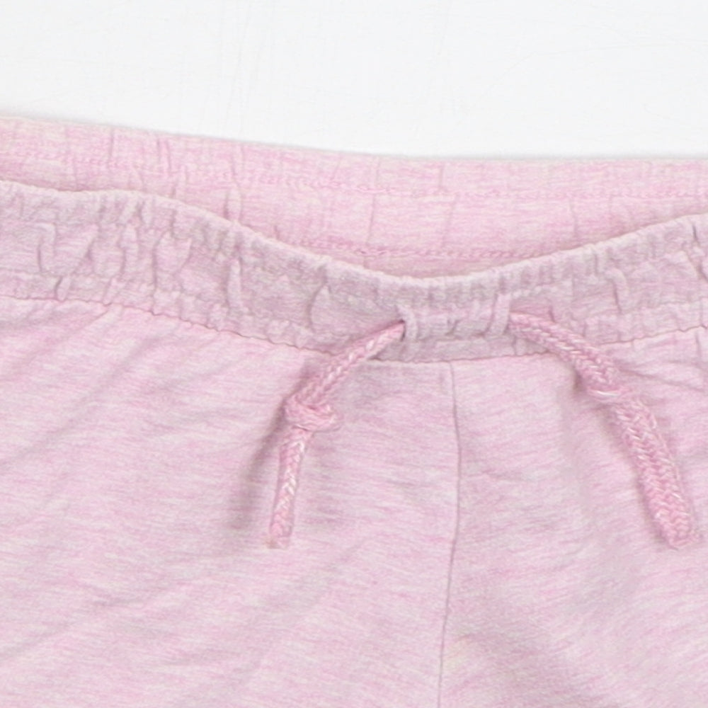 F&F Girls Pink Cotton Sweat Shorts Size 9-10 Years Regular Drawstring
